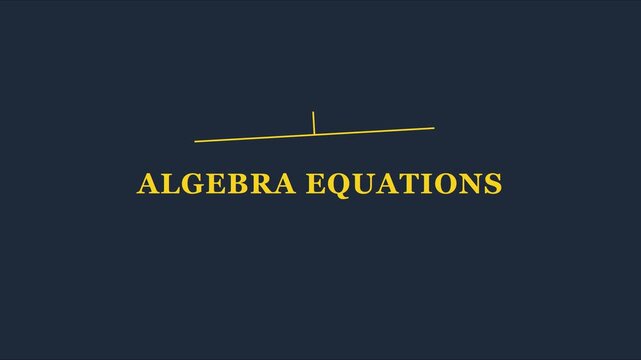 Algebra equations educational title card for mathematics lessons and online learning tutorials animation 4k