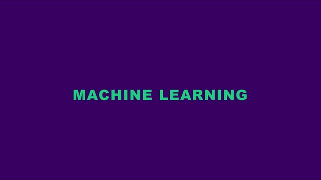 Machine learning concept animation with minimalist and tech typography for digital innovation and artificial intelligence projects 4k