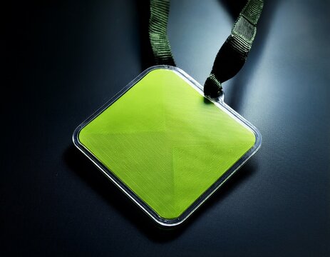 reflective safety tag mockup glowing in darkness high visibility accessory night safety branding concept