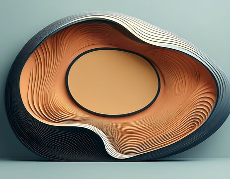 abstract shape with oval cutout