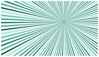Fototapeta premium Abstract sunburst background with thin teal and green lines radiating from the center for modern graphic design.