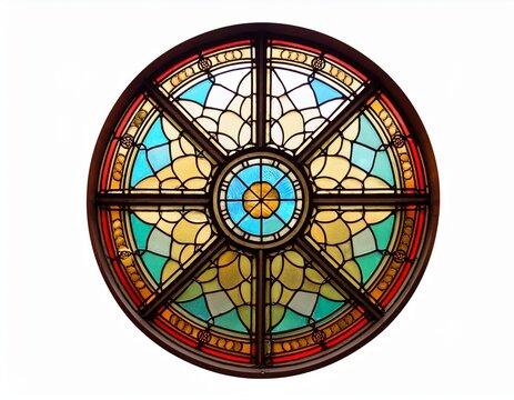stained glass window isolated on white background