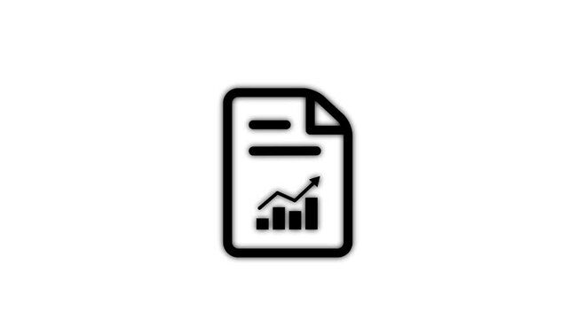 Business Document File Line Icon animation. Animated line art paper document icon representing legal contract file agreement and corporate paperwork icon.