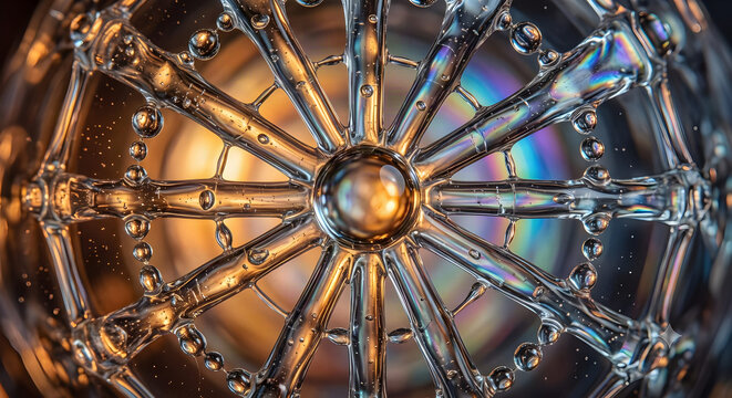 Iridescent Glass Wheel Structure