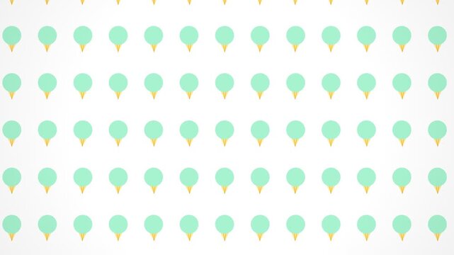 Minimalist pattern of teal map pins on a white background