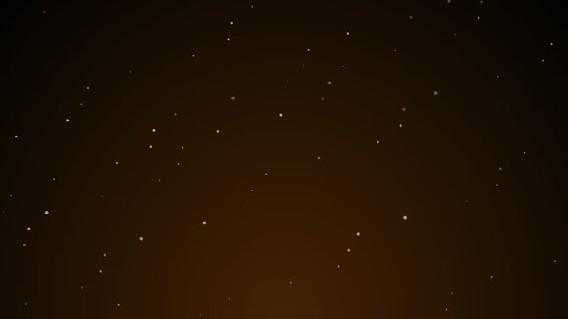 Abstract animation concept of golden particles for celebrating birthdays and holidays. 4k loop bokeh background with light particles and stars rising up on a dark background. Animation footage