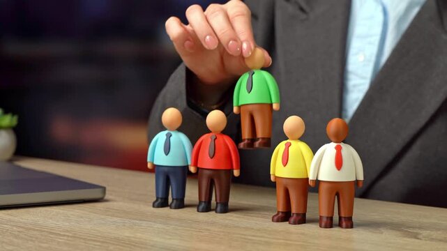 Selecting a suitable candidate for the position. Recruitment decision moment, leadership choice and organizational growth strategy. Appointing a new project or department manager.