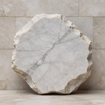 3D Game Marble Yellow. A Close-Up, Detailed Image Of A Limestone Wall Stone Block In The Style Of Marble