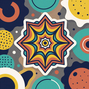 Flat Design Collage Wedding. A Collage Illustration Featuring A Variety Of Shapes And Textures In Doodle Art Style