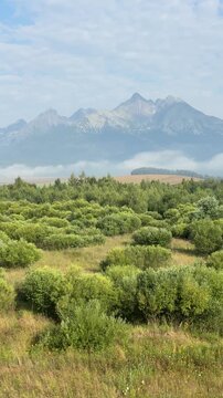 time lapse sunrise over high tatras mountains lomnicky stit slovakia foggy valley morning landscape concept of nature beauty tourism recreation travel adventure lifestyle