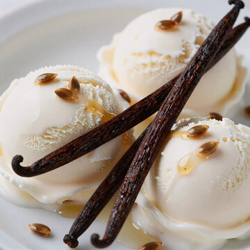 Futurist Icecream Nobody. A Dessert Featuring Vanilla Ice Cream With Vanilla Pods