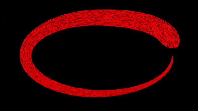 Hand-drawn red circle animation, scribble style brush stroke overlay for editing and highlights
