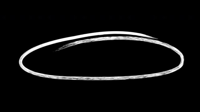 Hand-drawn white chalk circle overlay, animated scribble loop for highlighting and emphasis doodle