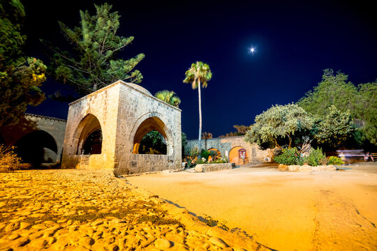 Agia Napa napa monastery at night. Famagusta District, Cyprus
