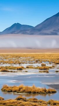 Atacama Desert, Chile. Aerial view in time lapse