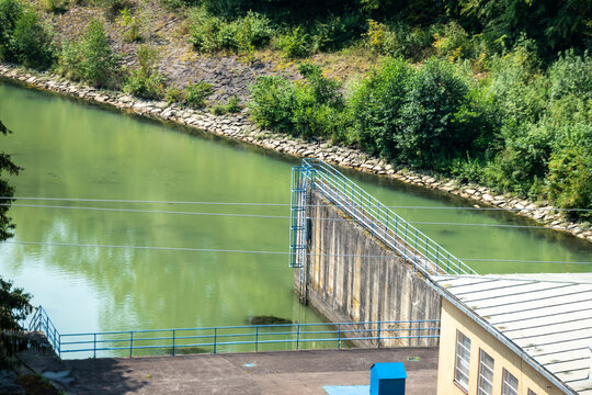Small hydroelectric power plant on the dam Doma&scaron;a Slovakia