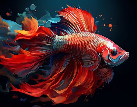 vibrant red betta fish