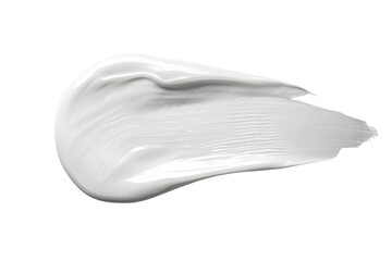 Fototapeta premium Glossy white cosmetic cream stroke with flowing curved edge