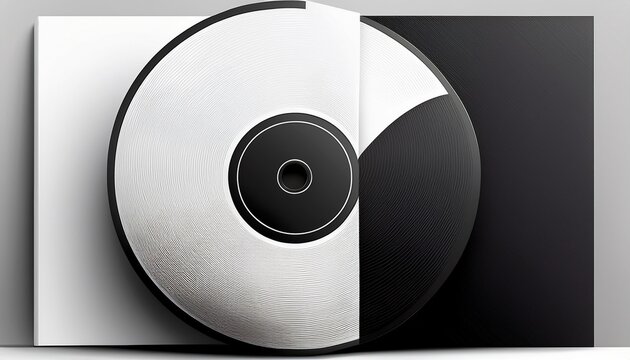 cd cover mockup design featuring white object with black circle for music albums branding and marketing purposes