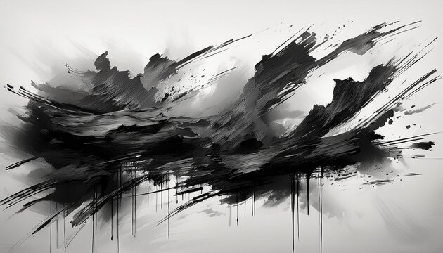 grunge brush rough ink black stroke backgrountransparent