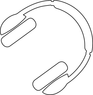 Minimalist headphones line art vector icon - black outline