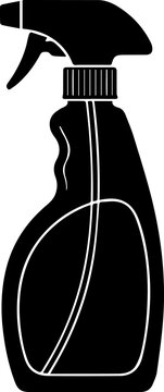 Trigger spray bottle vector icon - black silhouette