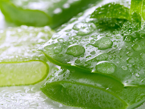 Stacked Aloe Vera Gel Wedge Slices Close Up