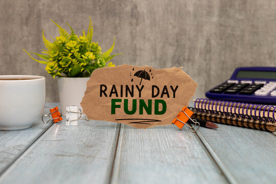 Rainy Day Fund Emergency Savings, Financial Preparedness and Personal Finance Concept.