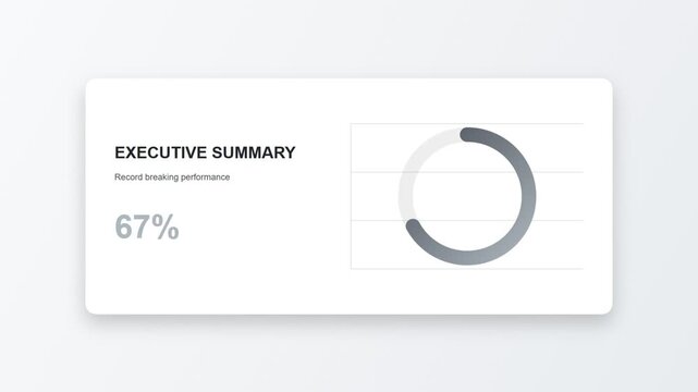 Executive summary progress bar with percentage indicator for business data analysis dashboard
