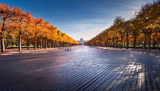 paseo del prado walkway madrid spain europe