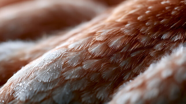 Detailed close-up of soft feathers showcasing intricate textures and colors.