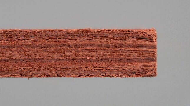 Ultra Sharp Macro Texture of Cut Edge Vulcanized Red Fiber Insulation Board with High-Density Lamination