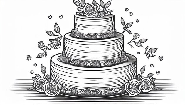 wedding cake on white