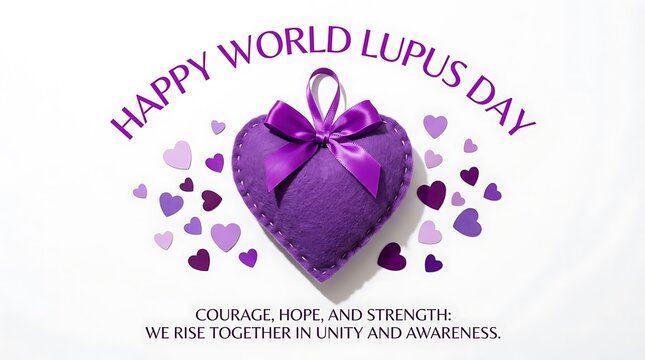 Purple heart ribbon for world lupus day awareness