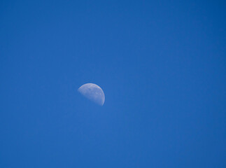 Lonely crescent moon against the clean blue sky © GezerFreitas