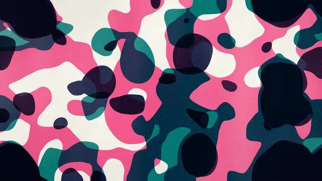 Risograph Screenprint Misregistration Seamless Loop, Flat Spot Color Overprint on Paper in vibrant pink tones