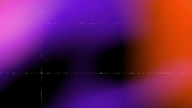 Abstract vintage VHS effect with colorful light leaks and analog film defects featuring grain and scratches on a black background for retro video production