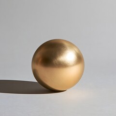 Fototapeta premium Single brass paperweight centered on a soft gray background with harsh diagonal shadow