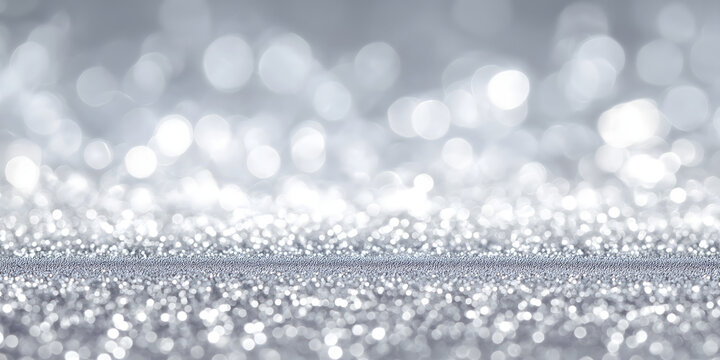 Shiny White Silver Bokeh Lights Backdrop