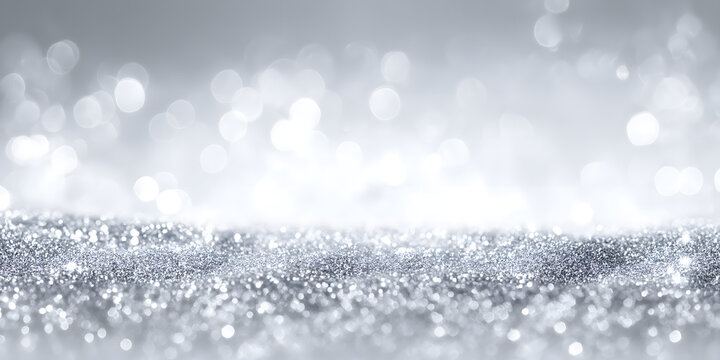 Soft White Silver Bokeh Light Backdrop
