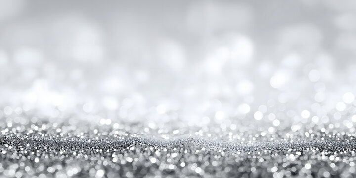 Elegant Silver Bokeh Sparkle Abstract Background