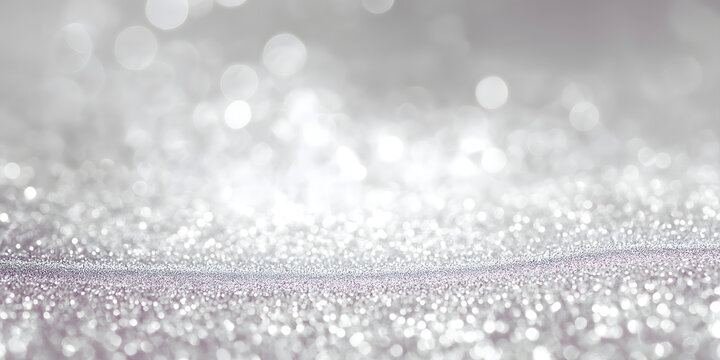 Glittering White Silver Bokeh Lights Design