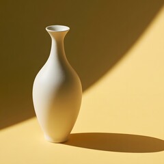 Fototapeta premium White porcelain vase with asymmetric shadow