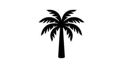 Fototapeta premium Vector illustration of palm tree silhouette icon, tropical plant vector illustration on a transparent background