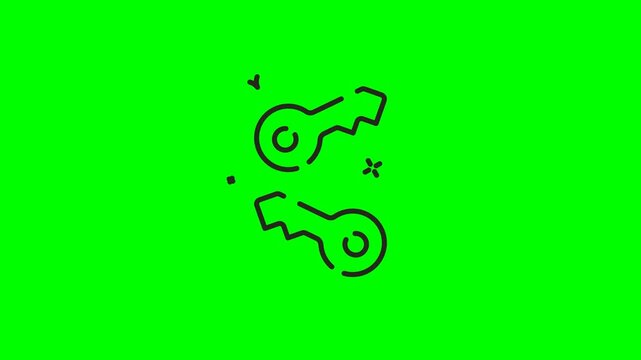 Two key animation featuring simple outline graphic symbols and minimalist geometric shapes.