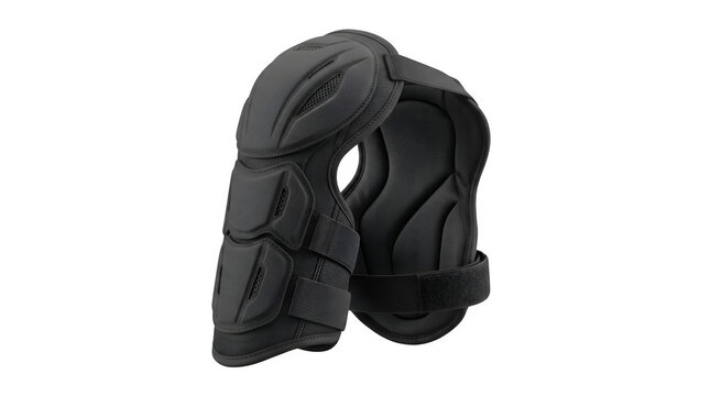 Tactical black knee pads for protective gear, professional military knee guards, durable safety equipment for sports and work