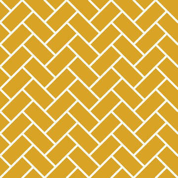 Mustard coloured seamless herringbone pattern repeating background texture vector