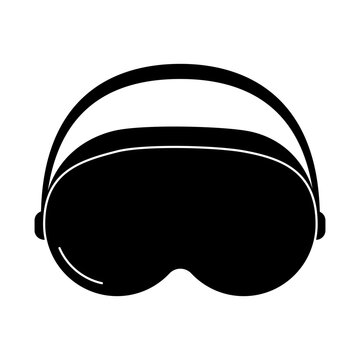 VR or virtual reality headset icon black fill vector