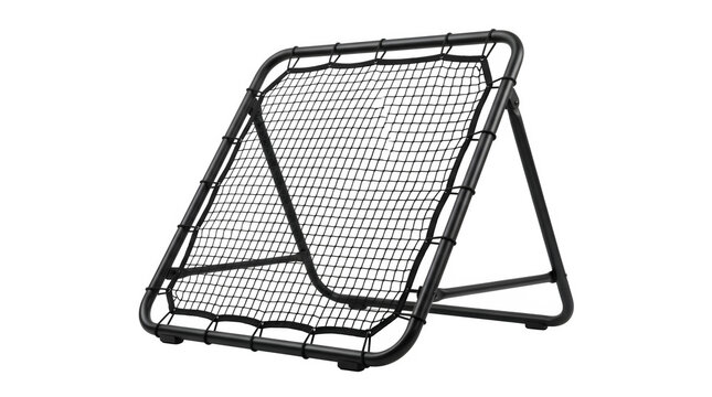 Professional baseball rebounder net, black steel pitch back trainer, portable multi-sport practice screen for solo training