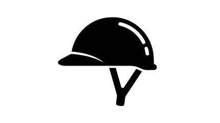 Fototapeta premium Vector illustration of hard hat icon with chin strap, safety helmet construction symbol on a transparent background
